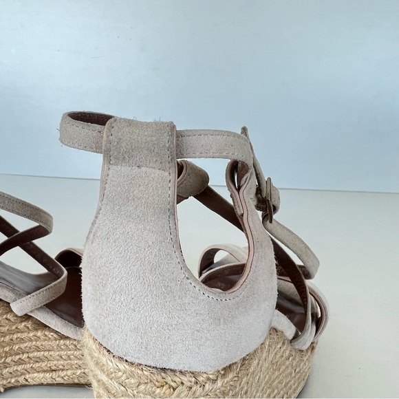 TABITHA SIMMONS Beige Jenny Flesh Kidsuede Platform Wedge Espadrilles Sz 39 M - Picture 14 of 15